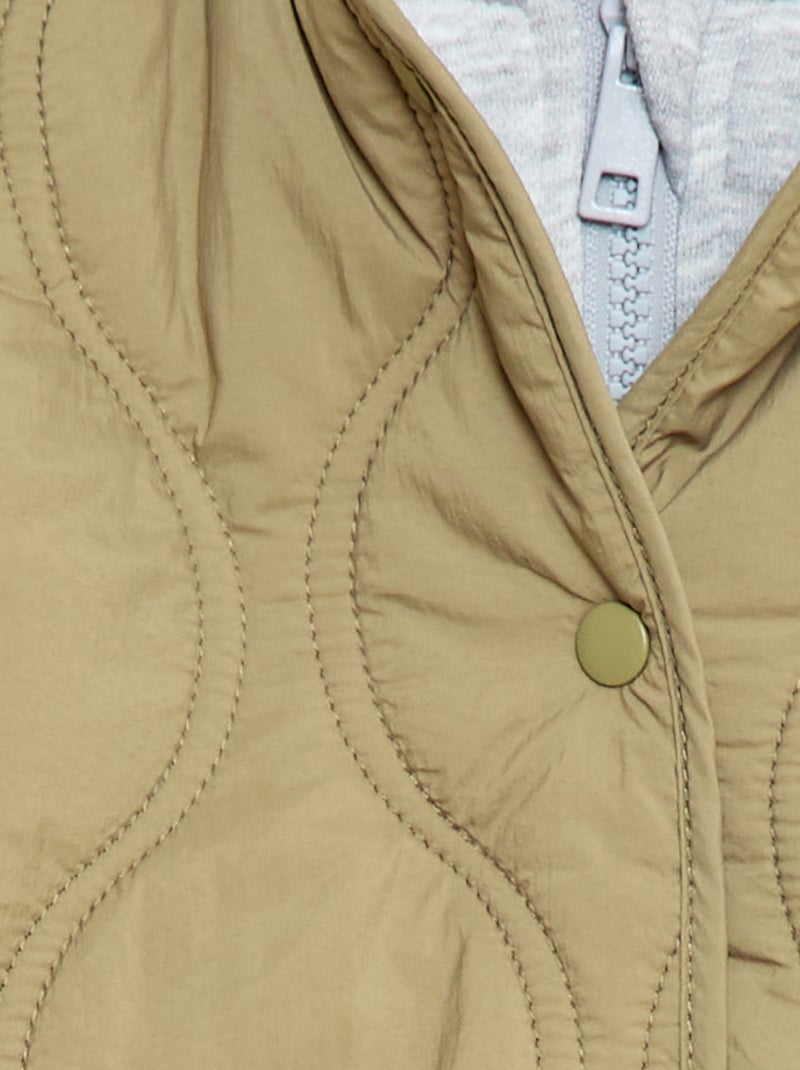 Blouson à capuche matelassé Vert - Kiabi