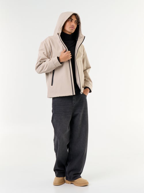 Blouson à capuche néoprène doublé micro-polaire - Kiabi Blouson à capuche néoprène doublé micro-polaire - Kiabi