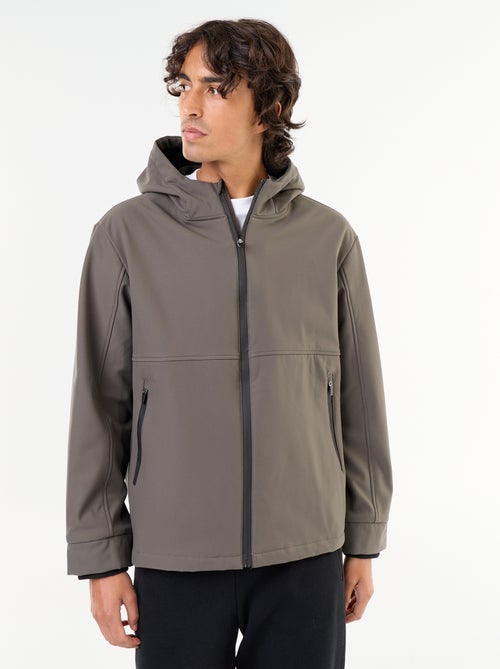 Blouson à capuche néoprène doublé micro-polaire - Kiabi Blouson à capuche néoprène doublé micro-polaire - Kiabi