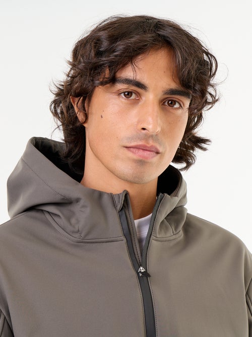 Blouson à capuche néoprène doublé micro-polaire - Kiabi Blouson à capuche néoprène doublé micro-polaire - Kiabi