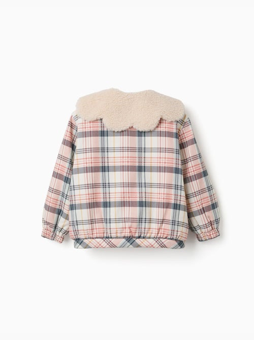 Blouson à carreaux avec col et doublure en sherpa - Kiabi Blouson à carreaux avec col et doublure en sherpa - Kiabi
