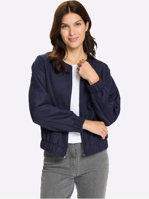 Blouson à col rond avec manches longues et bords-côtes extensibles - taille standard - moda vilona - Kiabi
