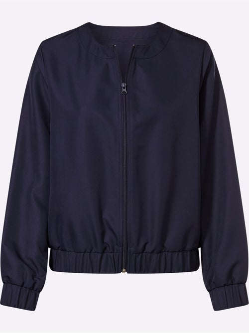 Blouson à col rond avec manches longues et bords-côtes extensibles - taille standard - moda vilona - Kiabi