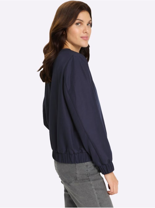 Blouson à col rond avec manches longues et bords-côtes extensibles - taille standard - moda vilona - Kiabi