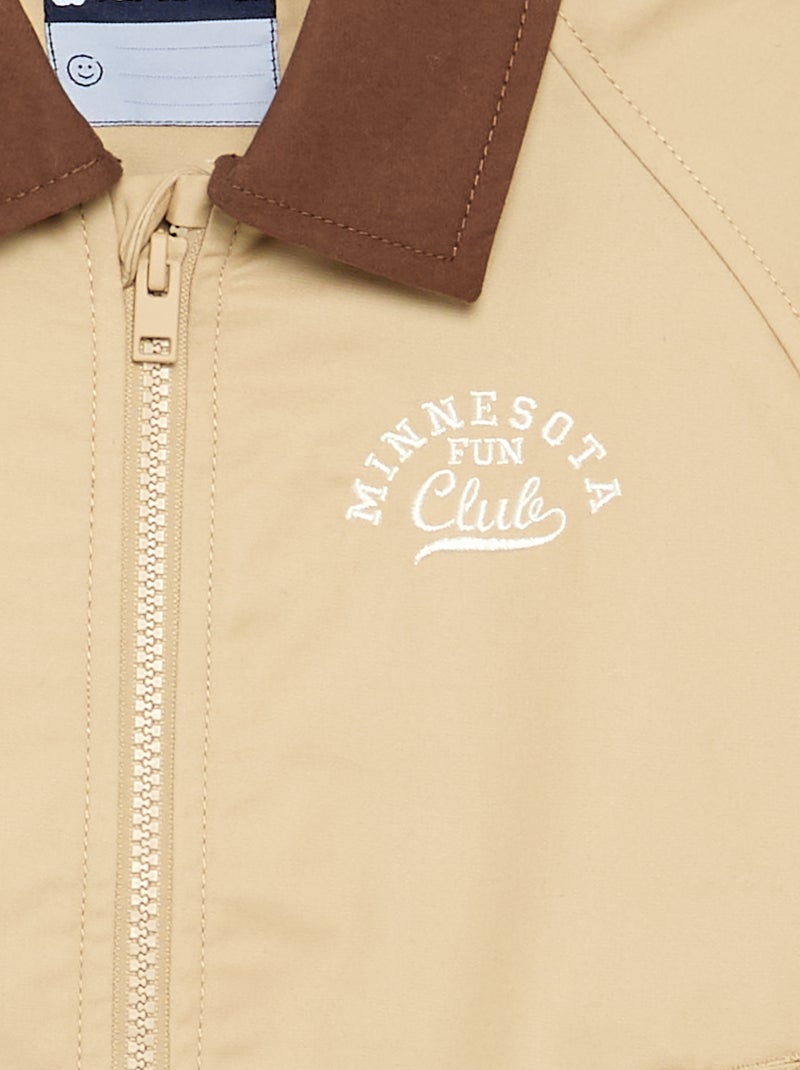 Blouson à ouverture zippée Beige - Kiabi