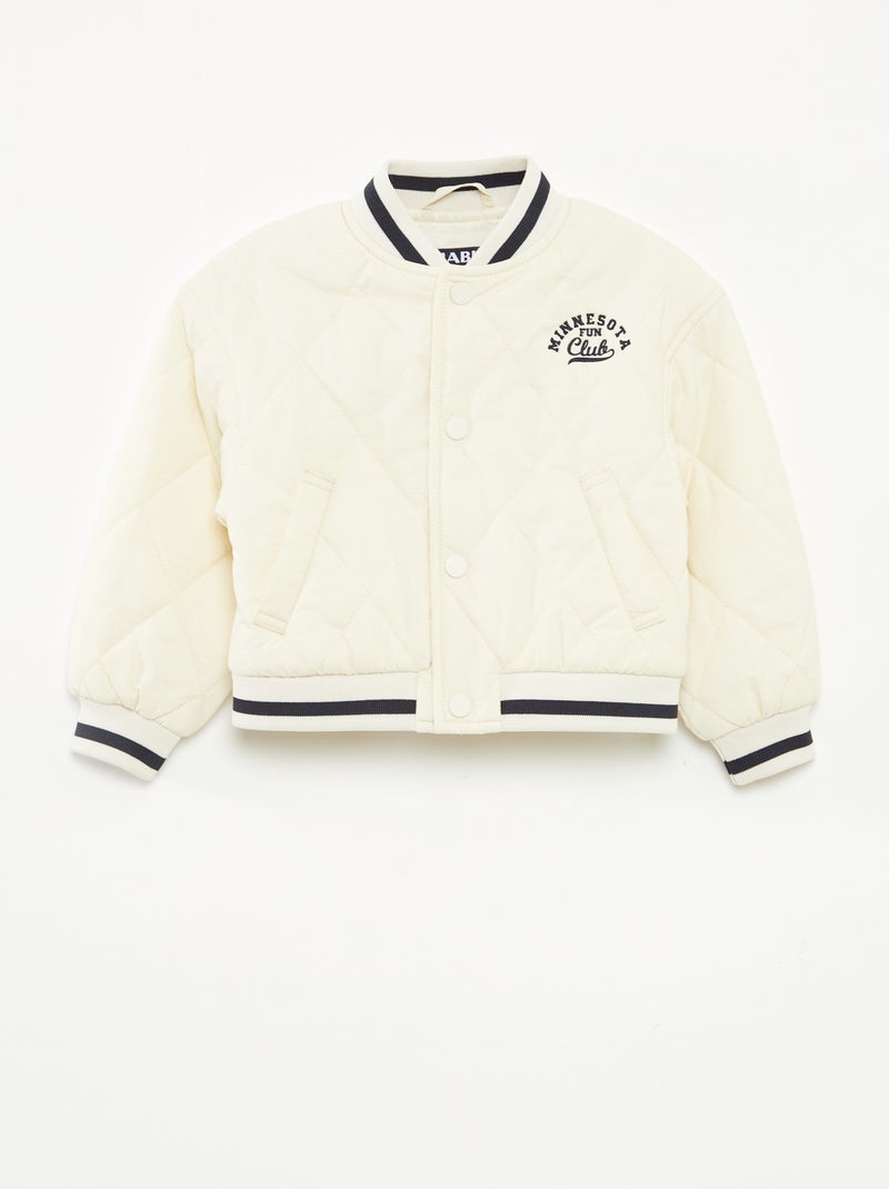 Blouson à pressions en matière quiltée Blanc - Kiabi