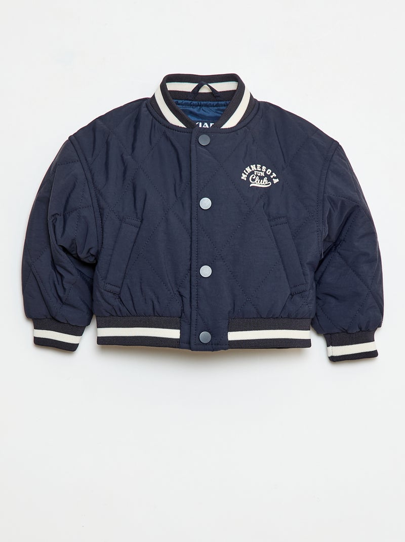 Blouson à pressions en matière quiltée Bleu - Kiabi
