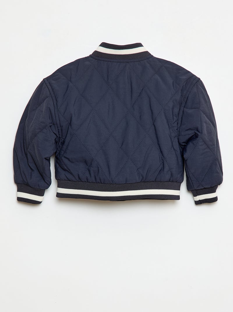 Blouson à pressions en matière quiltée Bleu - Kiabi