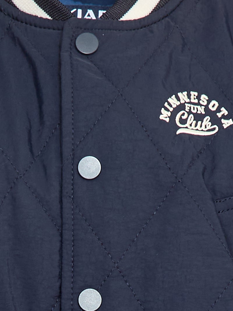 Blouson à pressions en matière quiltée Bleu - Kiabi