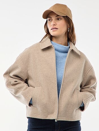 Blouson américain imitation lainage