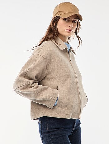 Blouson américain imitation lainage