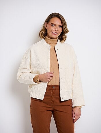 Blouson aspect laineux style teddy