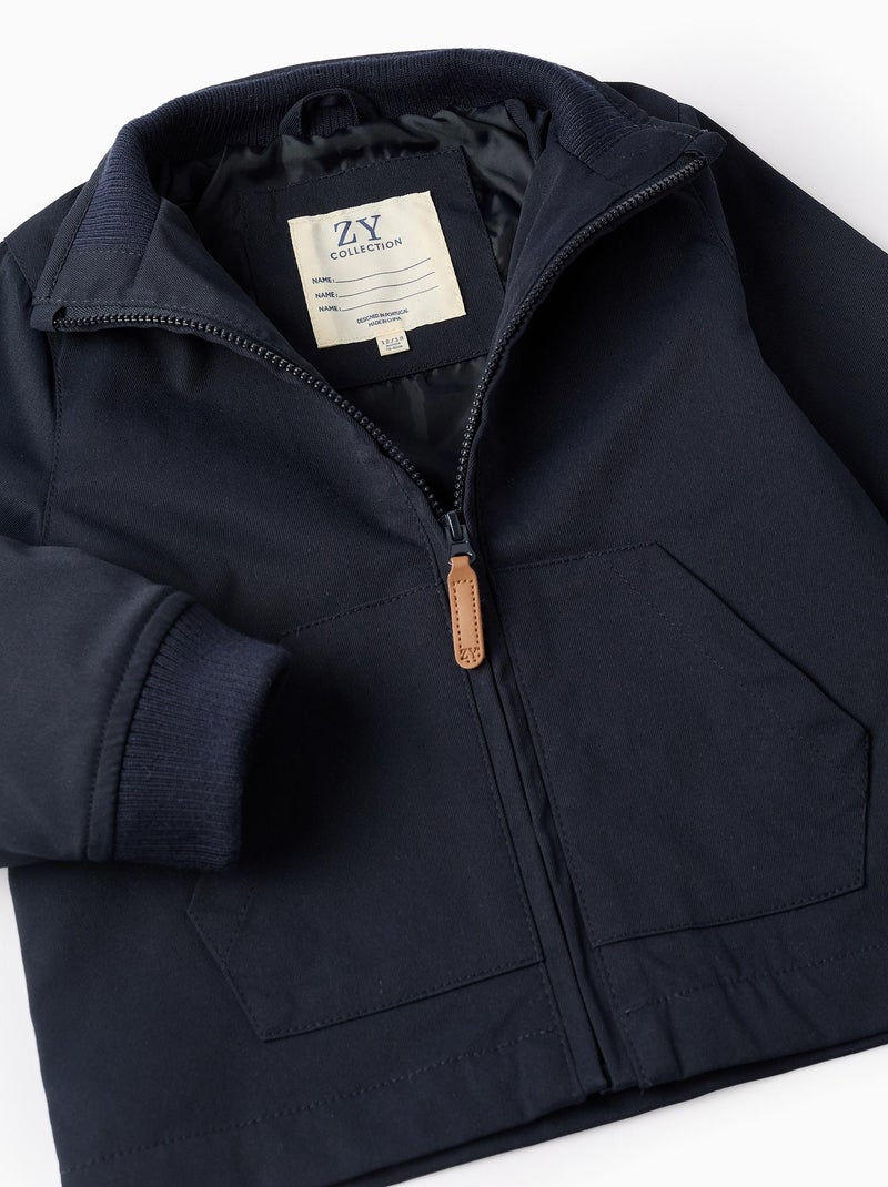 Blouson avec capuche amovible Bleu foncé - Kiabi