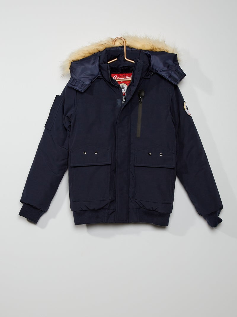 Blouson avec capuche bleu marine - Kiabi