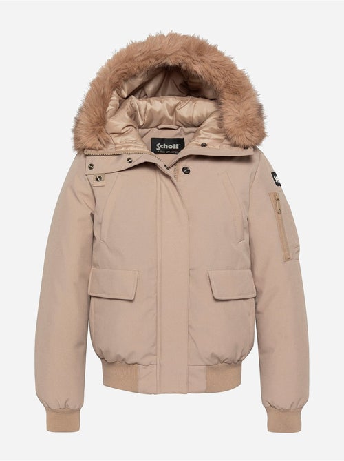 Blouson avec capuche fourrée - schott - Kiabi Blouson avec capuche fourrée - schott - Kiabi