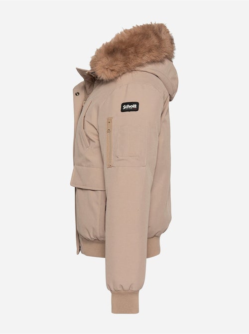 Blouson avec capuche fourrée - schott - Kiabi Blouson avec capuche fourrée - schott - Kiabi