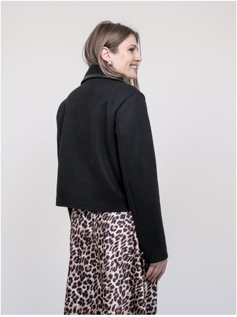Blouson avec détails simili uzelle Noir - Kiabi