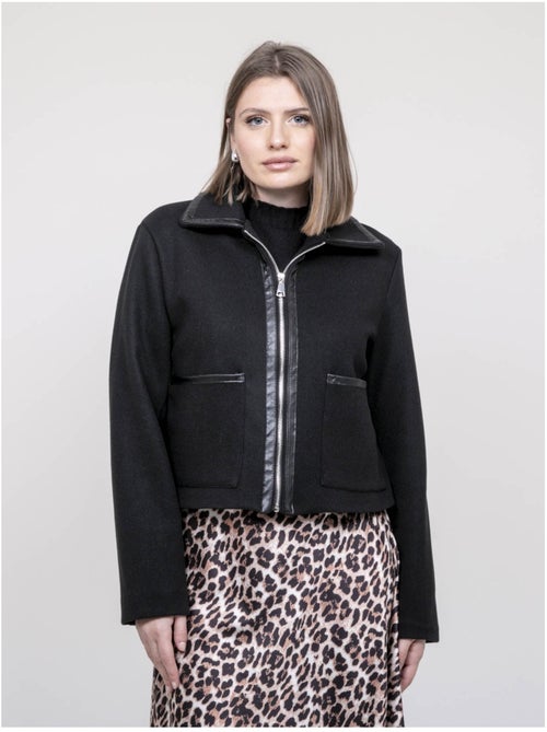Blouson avec détails similicuir UZELLE - Kiabi