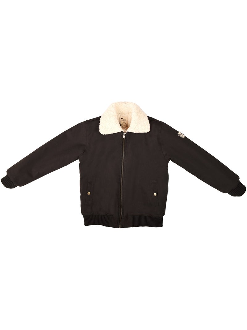 Blouson   avec Doublure et Col en Fausse Fourrure  TOP GUN - La Faute à Voltaire Noir Blanc - Kiabi
