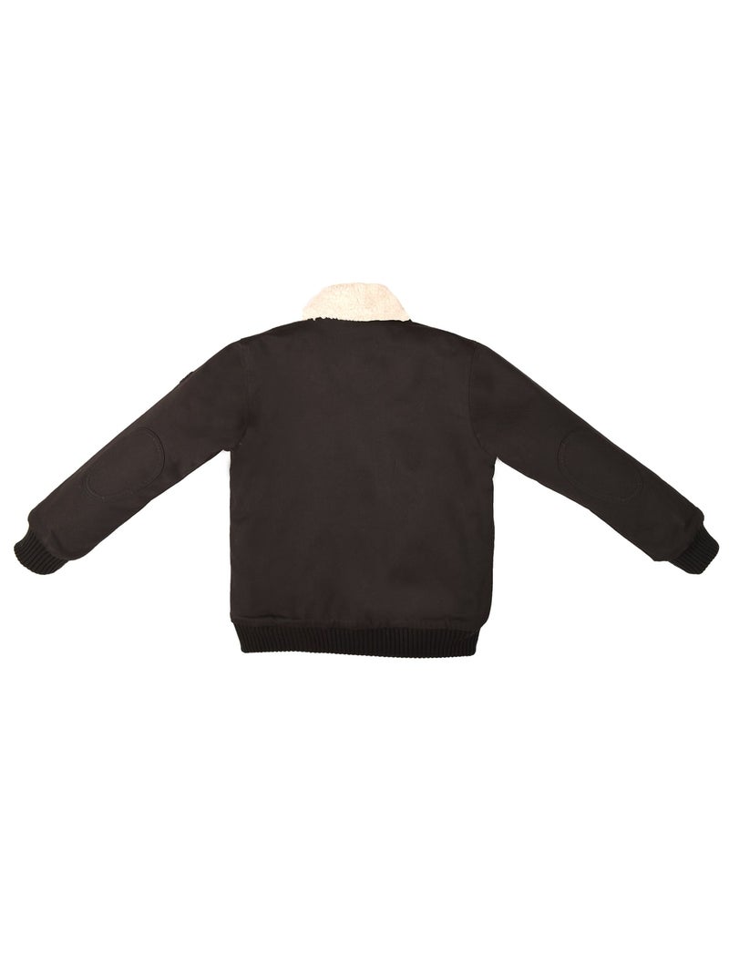 Blouson   avec Doublure et Col en Fausse Fourrure  TOP GUN - La Faute à Voltaire Noir Blanc - Kiabi