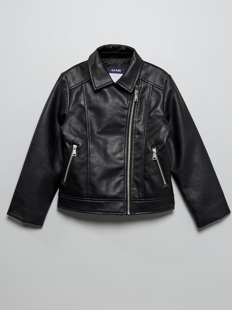 Blouson avec ouverture zippée noir - Kiabi