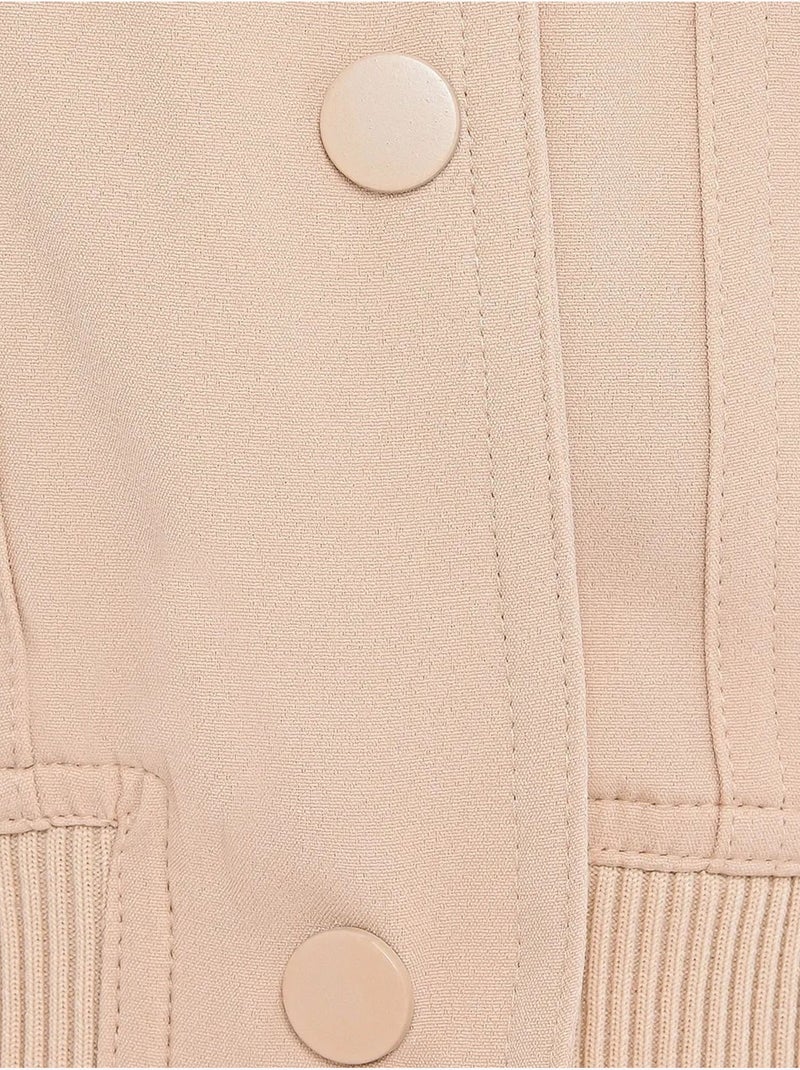 Blouson aviateur à col rond avec poche Beige naturel - Kiabi