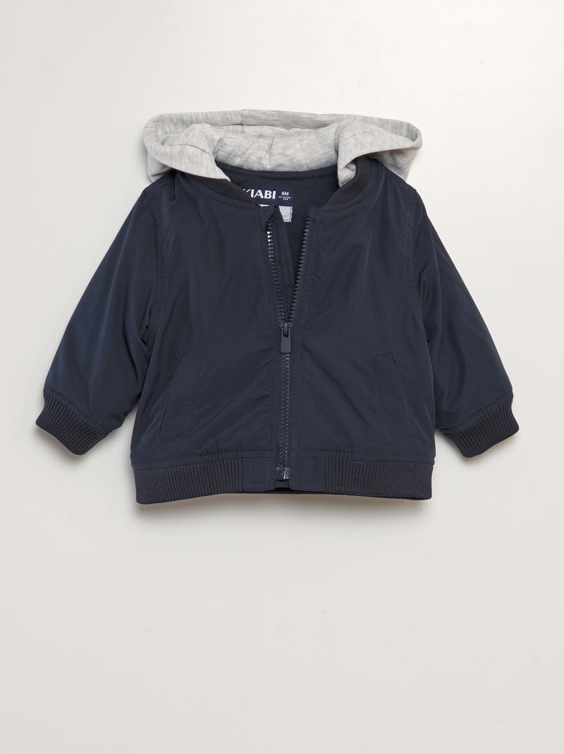 Blouson aviateur avec capuche Bleu marine - Kiabi