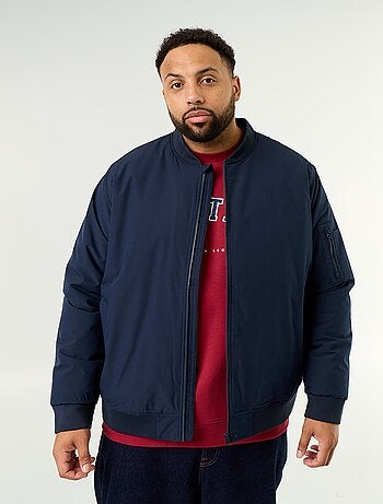 Blouson aviateur avec col en maille côtelée
