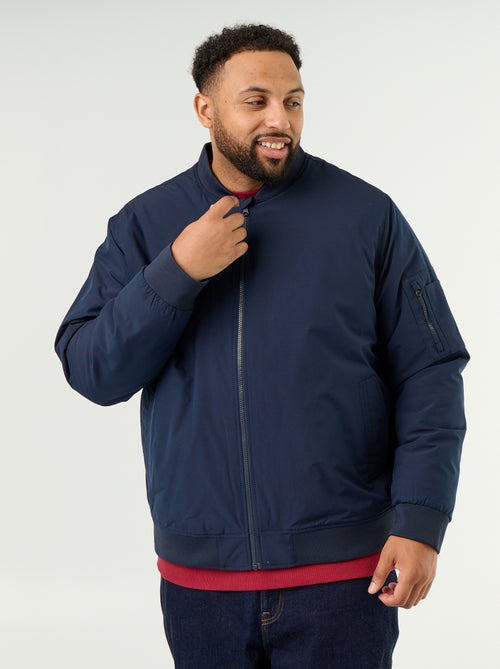 Blouson aviateur avec col en maille côtelée - Kiabi