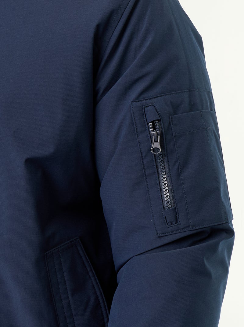 Blouson aviateur avec col en maille côtelée Bleu - Kiabi
