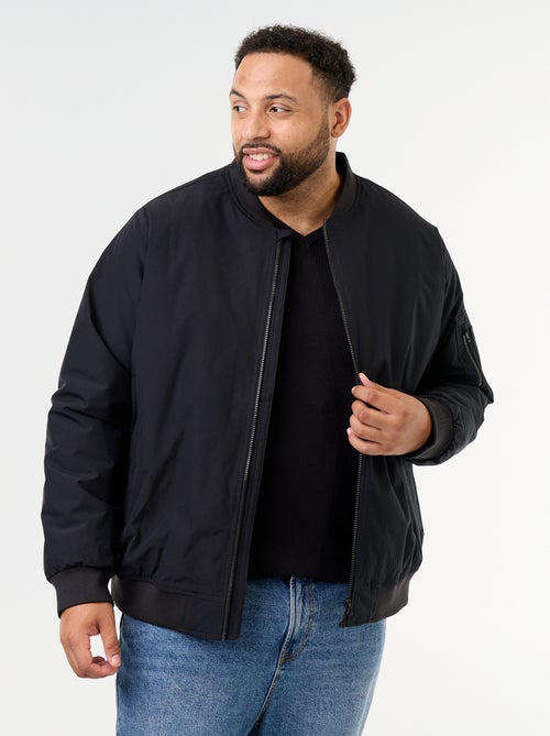 Blouson aviateur avec col en maille côtelée - Kiabi Blouson aviateur avec col en maille côtelée - Kiabi