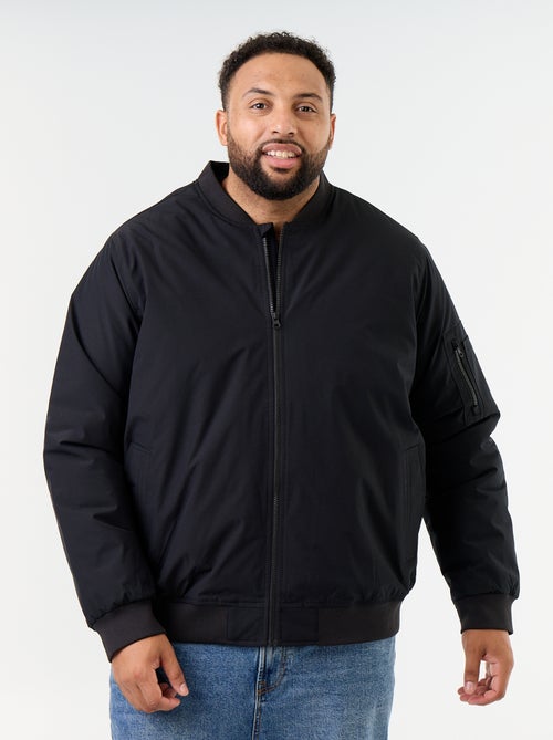 Blouson aviateur avec col en maille côtelée - Kiabi Blouson aviateur avec col en maille côtelée - Kiabi