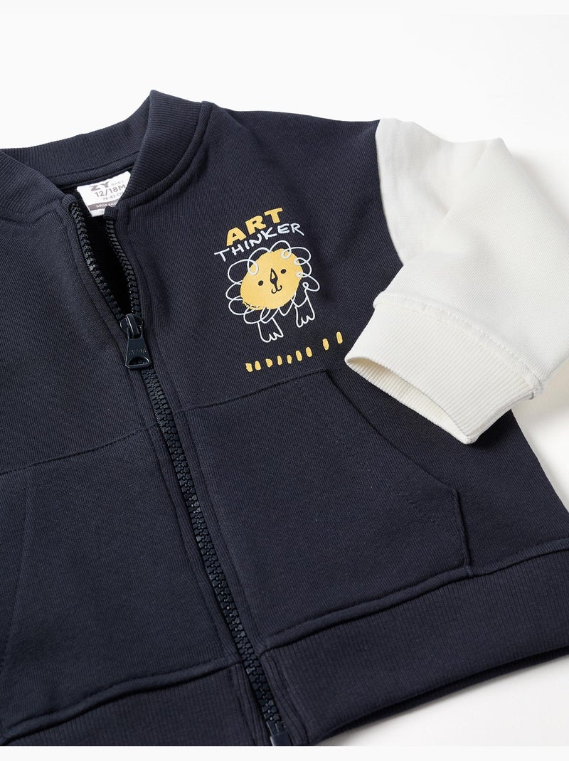 Blouson aviateur avec imprimé lion Bleu foncé - Kiabi