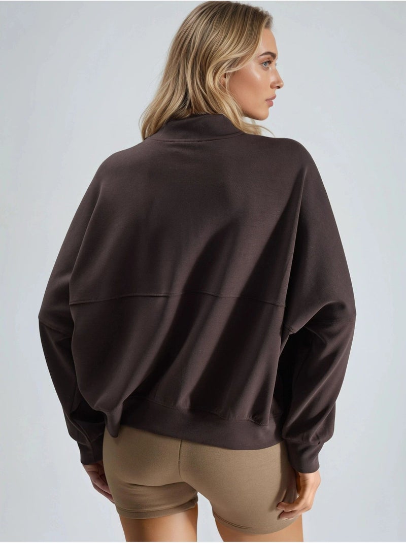 Blouson aviateur de plongée d'épaisseur moyenne avec fermeture éclair busem Marron foncé - Kiabi