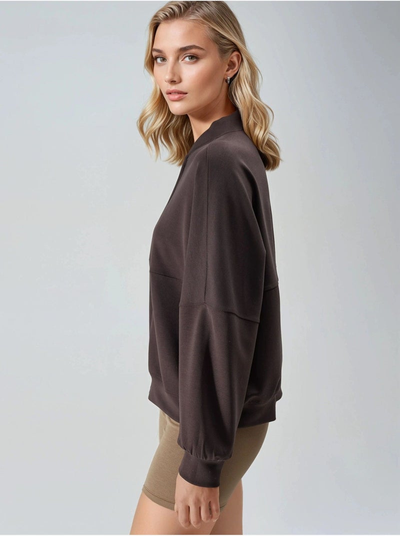 Blouson aviateur de plongée d'épaisseur moyenne avec fermeture éclair busem Marron foncé - Kiabi
