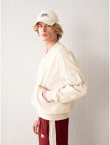 Blouson aviateur en coton avec fermeture éclair et poche giesto