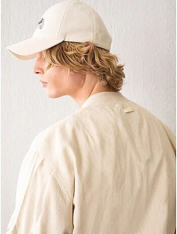 Blouson aviateur en coton avec fermeture éclair et poche giesto