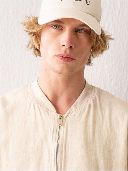 Blouson aviateur en coton avec fermeture éclair et poche giesto - Kiabi Blouson aviateur en coton avec fermeture éclair et poche giesto - Kiabi