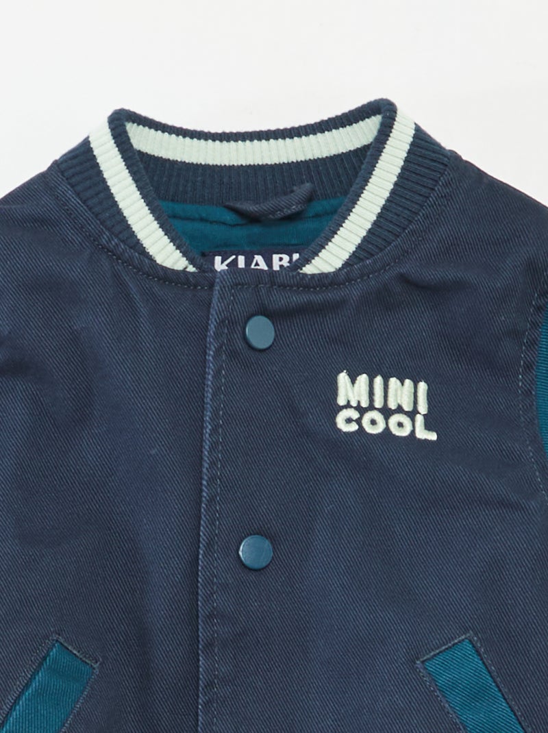Blouson aviateur en coton Bleu - Kiabi