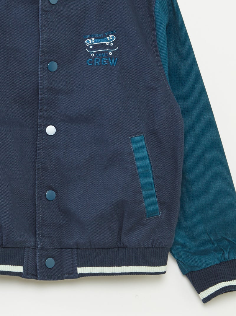 Blouson aviateur en coton Bleu - Kiabi