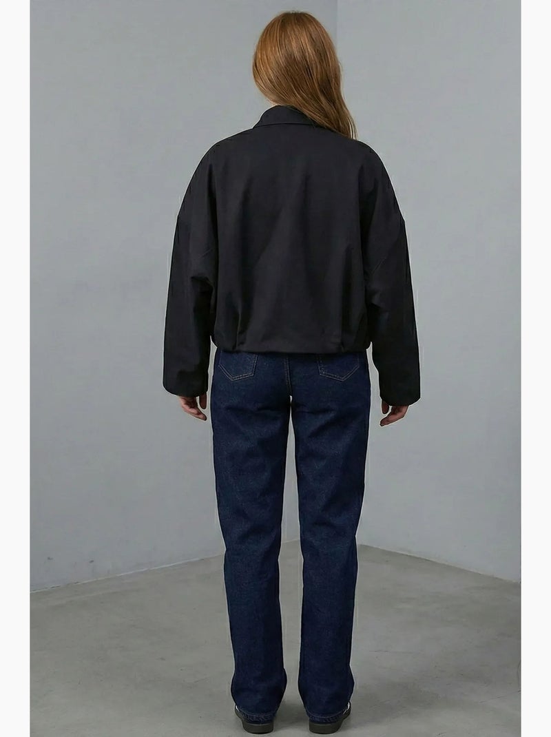 Blouson aviateur en gabardine avec fermeture éclair bdart Noir - Kiabi