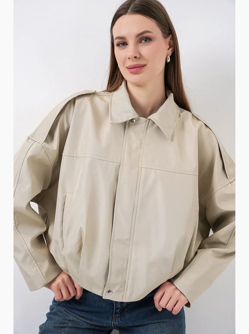 Blouson aviateur en gabardine avec fermeture éclair bdart - Kiabi Blouson aviateur en gabardine avec fermeture éclair bdart - Kiabi