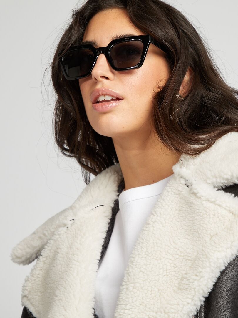 Blouson Veste Femme Noir Matelassé Simili Cuir - Taille XXL, Fourré, Style Moto, Occasion Très Bon état