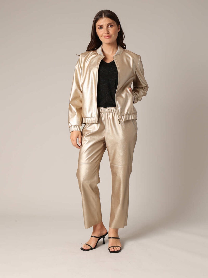 Blouson aviateur métallisé 'Deeluxe' Gold - Kiabi
