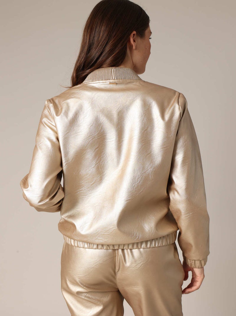 Blouson aviateur métallisé 'Deeluxe' Gold - Kiabi