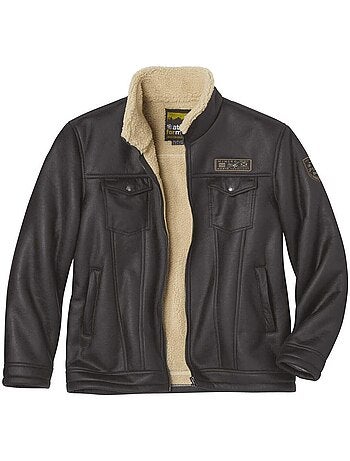 Blouson Aviateur Suédine Doublé Sherpa - ATLAS FOR MEN