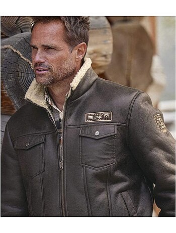 Blouson Aviateur Suédine Doublé Sherpa - ATLAS FOR MEN