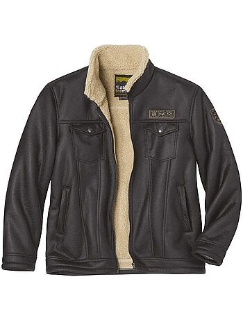 Blouson aviateur suédine doublé sherpa - atlas for men