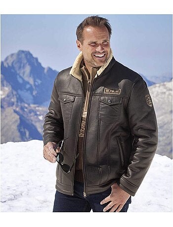 Blouson aviateur suédine doublé sherpa - atlas for men