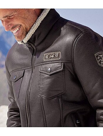 Blouson aviateur suédine doublé sherpa - atlas for men
